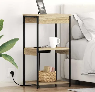 Productafbeelding van vidaXL Nachtkastje Sonoma-eik, 41 x 31 x 76 cm, houtvezel