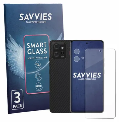 Produktbild von 3x Savvies Schutzglas Folie für Motorola ThinkPhone (Display+Kamera) 9H Panzer Schutzfolie Glas Displayschutz klar transparent