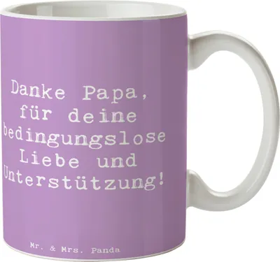 Produktbild von Mr. & Mrs. Panda Tasse Spruch Danke Papa - Lavendeltraum - Geschenk, Trinkbecher, Dankeschön, Familienvater, Kaffeebecher, Aufmerksamkeit, sagen, Geschenkidee, Vatertag