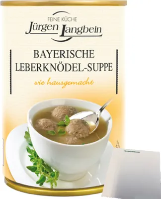 Produktbild von Jürgen Langbein Bayerische Leberknödel-Suppe 1er Pack (1x400ml Dose) + usy Block