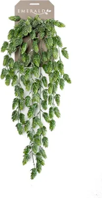 Produktbild von künstlicher Hopfen hängend L. 70cm grün Emerald Kunstblumen