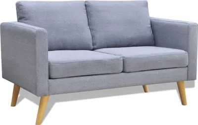 Produktbild von The Living Store Sofa 2-Sitzer Stoff Hellgrau