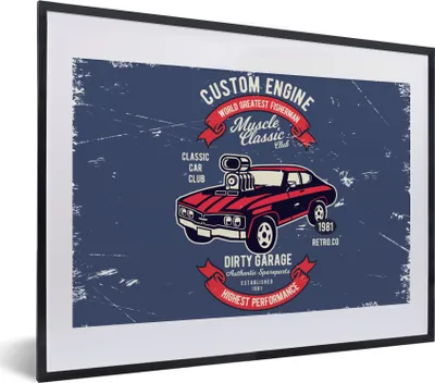 Produktbild von MuchoWow® MuchoWow® Gerahmtes Poster Auto - Motorrad - Oldtimer - Zitat 40x30 cm - Poster mit zchwarzem Bilderrahmen - Bilderrahmen - Poster im Rahmen