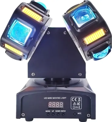 Obrázok produktu pre Pódiová lampa s pohyblivou hlavou, plynulo otočná, podporuje signál DMX512/master/slave/auto demo/ovládanie zvuku, elektronické automatické polohovanie pre DJ, KTV, diskotéky