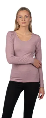 Imagen del producto de Solidchoice - Camiseta interior de manga larga para mujer, confeccionada en lana merino y lyocell