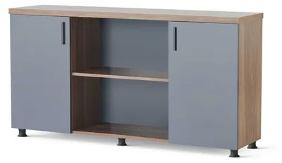 Image de Armoire à dossiers marron-gris Designer Bureau Bois Espace de rangement Commode