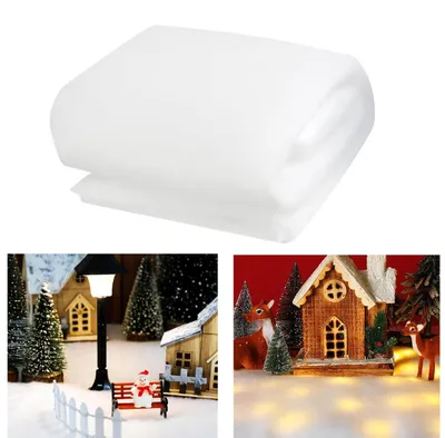 Künstliche Schneedecke 240x80 cm mit 5 m Lichterkette