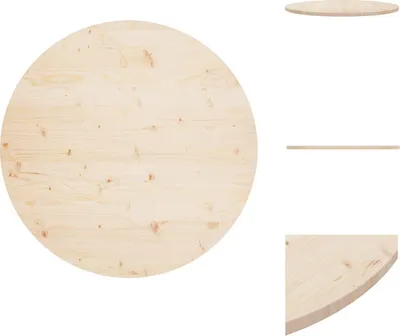 Image de vidaXL Plateau de table Ø90x2,5 cm Pin massif - Plateaux de table