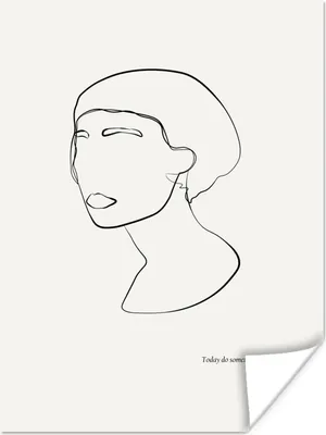 Produktbild von MuchoWow® Poster Text - Frauen - Strichzeichnungen - Zitate 120x160 cm - Wandbilder