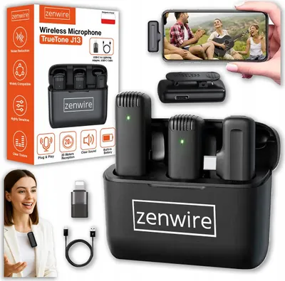 Produktbild von Ansteckmikrofon - kabelloses Mikrofon - USB-C Bluetooth - Kondensator - für Zenwire-Telefon