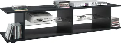 Produktbild von Vladon TV Board Movie V3 Lowboard 134 x 29 x 37,5 cm mit 6 offenen Fächern, Korpus in Schwarz matt