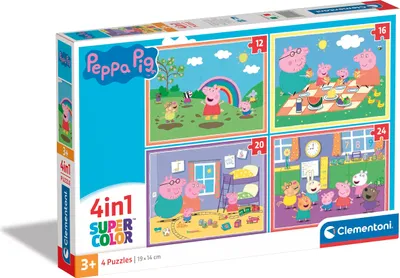 Obrázok produktu pre Puzzle 4w1 Super Kolor Peppa Pig