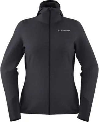 Dunkelgrauer Bristen Thermal Hoody W von La Sportiva; ideal für Damen; mit Reißverschluss und langen Ärmeln.