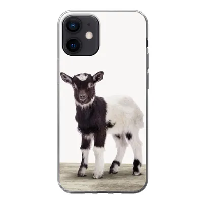 Produktbild von MuchoWow® Handyhülle Schutzhülle Hülle für iPhone 12 Ziege - Tiere - Kinder - Jungen - Mädchen Silikon Softcase Handy Hülle - Schutzhülle