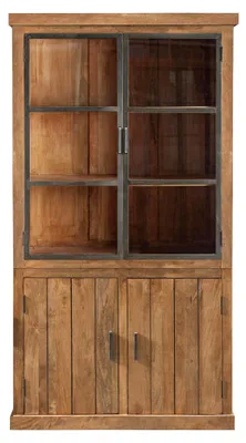 Produktbild von KERALA Glasvitrine 2 Glas- / 2 Holztüren - Eisen natural