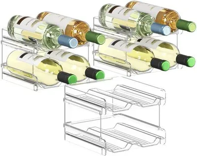 Image de Casier à vin en plastique empilable pour réfrigérateur, 12 bouteilles