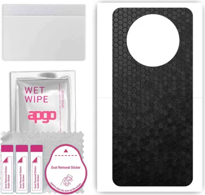 Produktbild von apgo Rückseite Schutzfolie, Skin, kompatibel mit Honor Magic4 Lite, Hinten Displayschutzfolie aus Vinylfolie, kratzfest, einfache Montage - Schwarze Honigwabe