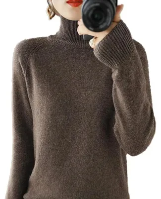 Productafbeelding van BAWUTZ Cashmere trui voor dames, wollen trui met kraag, lange mouwen, [vervolg ontbreekt]