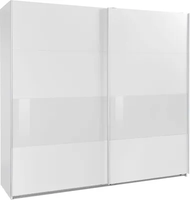 Immagine prodotto di Armadio con ante scorrevoli Bramfeld Abitabile Finitura a scelta, bianco / vetro bianco, 225x64x208 cm