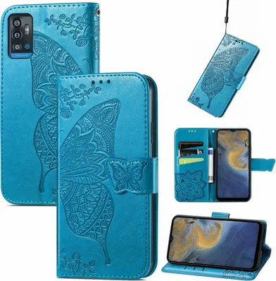 Immagine prodotto di Custodia König Design compatibile con ZTE Blade A71, realizzata in ecopelle, per smartphone - Custodia per cellulare, colore blu