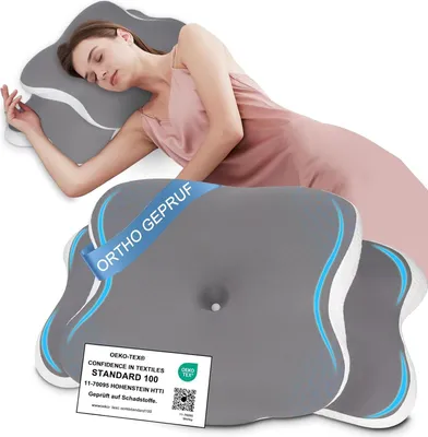 Produktbild von Orthopädisches Nackenkissen, Memory Foam, für Seitenschläfer Rückenschläfer und Bauchschläfer