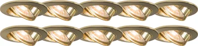 Produktbild von QAZQA - Modern 10er Set Einbaustrahler kippbar Gold I Messing - Edu I Wohnzimmer I Schlafzimmer - Aluminium Rund - LED geeignet GU10