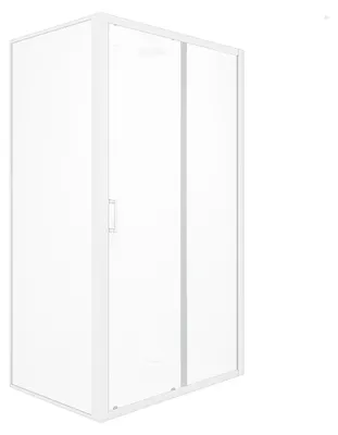 Obrázek produktu pro Sprchový kout 80x120 Skleněný sprchový kout Marwell Tovární vstup zepředu, bílý, 80 x 120 x 200 cm - Sprchový kout s matným bílým hliníkovým rámem - Sprchový kout s posuvnými dveřmi