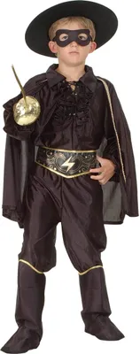 Produktbild von Schwarzes maskiertes Bürgerwehrkostüm für Jungen S 4-6 Jahre (110-120 cm)