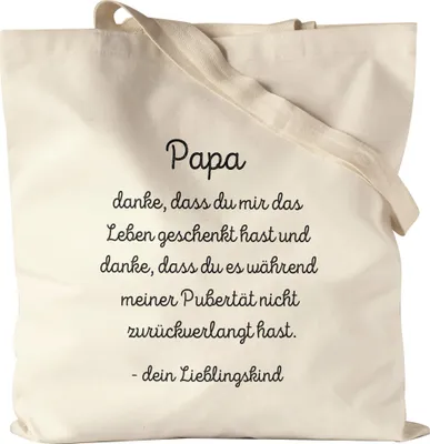 Produktbild von Papa Danke dass du mir das Leben geschenkt hast Jutebeutel Vatertag Lustig Humor