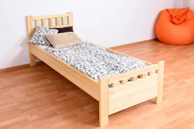 Produktbild von Einzelbett / Gästebett Kiefer massiv Vollholz natur 68, inkl. Lattenrost - Abmessung 80 x 200 cm