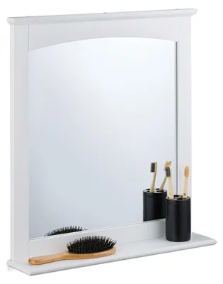 Wandspiegel mit Ablage, rechteckig, 60x55x11 cm, MDF, weiß