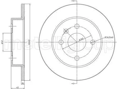 Produktbild von 2x METELLI Bremsscheibe 23-0488C für OPEL Meriva A (X03) Astra H Caravan (A04)