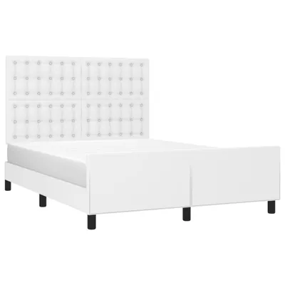 Produktbild von vidaXL Bettgestell mit Kopfteil Weiß 140x190 cm Kunstleder