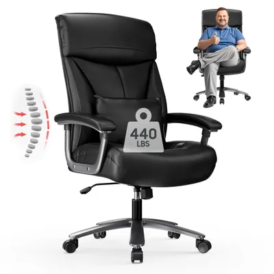 Produktbild von Bürostuhl Ergonomisch,Schreibtischstuhl,Kratzfeste Leder & Hohe Rückenlehne,Höhenverstellbar & Wippfunktion