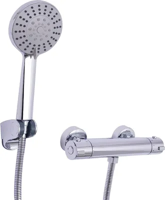 Produktbild von Edelstahl Duschthermostat Duscharmatur Thermostat Duschset mit 38°C Sicherheitstaste Handbrause Wasserhahn für Badezimmer 090° Verstellbare