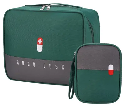 Productafbeelding van Reisetassen set, 2 stuks, groen, waterdicht, opbergtas, leeg, EHBO-kit, draagbaar