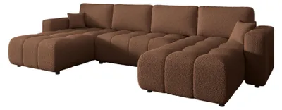 Produktbild von ZARA Wohnlandschaft U Form Ecksofa mit Schlaffunktion Bettkasten Rotbraun