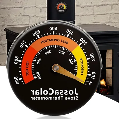 Productafbeelding van Kachel Thermometer - Vuurplaats Meter - Veilig Stoken - Magnetische Bevestiging - 6.5 cm - Zwart