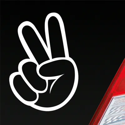 Produktbild von Auto Aufkleber Peace Shocker Zeichen Tuning 10x7 cm Weiss Glanz Sticker Heckscheibenaufkleber