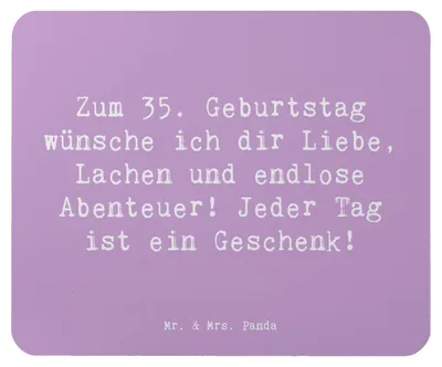Produktbild von Mr. & Mrs. Panda Mousepad Spruch 35. Geburtstag - Lavendeltraum - Geschenk, Lachen, Erinnerungen, besondere Freude, Mauspad, Überraschungen, wundervolles, Mouse Pad, pc