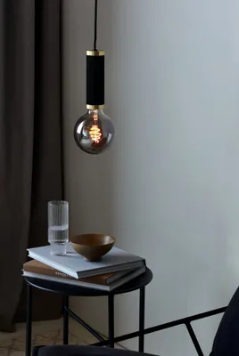 Image de Galloway Lampe à suspendre E27 noir / laiton