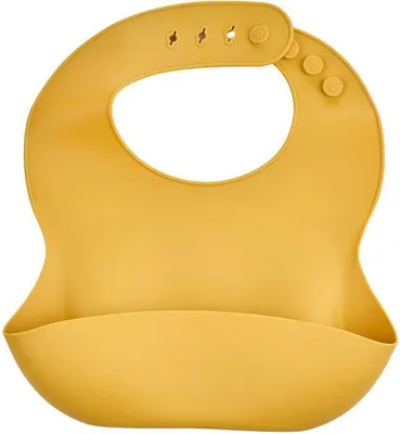Produktbild von Silikon Lätzchen mit Auffangschale, THERMOBABY, Flexibel, Wasserdicht, Honiggelb