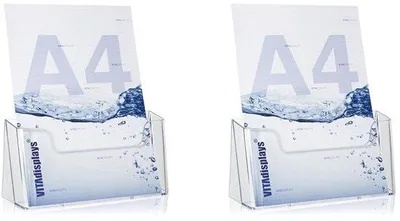 Obrázek produktu pro Průhledný držák na letáky a brožury (formát DIN A4), sada 2 ks