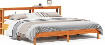 Produktbild von vidaXL Massivholzbett ohne Matratze Wachsbraun 200x200 Kiefernholz