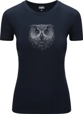 Produktbild von Diarbo Damen T-Shirt mit Aufdruck Wildtierporträts Eulenkopf Dunkelblau Gr.XL