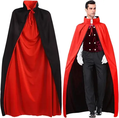 Zdjęcie produktu dla Płaszcz na Halloween, dwustronny, czarno-czerwony, 150 cm, idealny do cosplayu