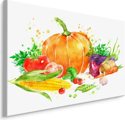 Produktbild von Fabelhafte Canvas LEINWAND BILDER 100x70 cm XXL Kunstdruck Gemüsen Karotten Zwiebel