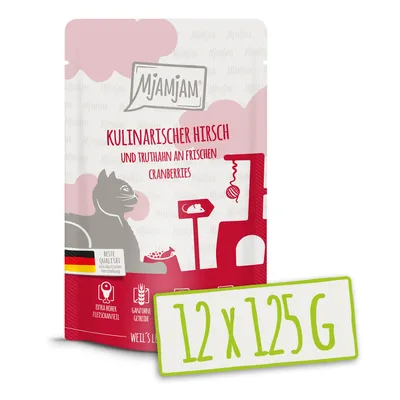 Zdjęcie produktu dla MjAMjAM 12x125g dziczyzna & indyk z żurawiną mokra karma dla kotów