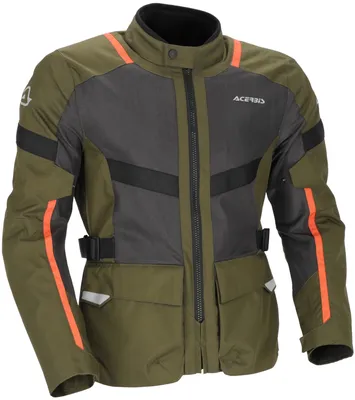 Zdjęcie produktu dla Kurtka motocyklowa Acerbis Ramsey Vented Long z tkaniny tekstylnej, zielono-pomarańczowa, rozmiar 2XL