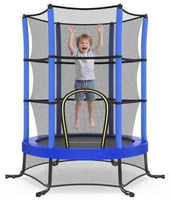 Produktbild von SONGMICS Kinder Trampolin Indoor und Outdoor 174 cm, Mini Fitness Trampolin – blau